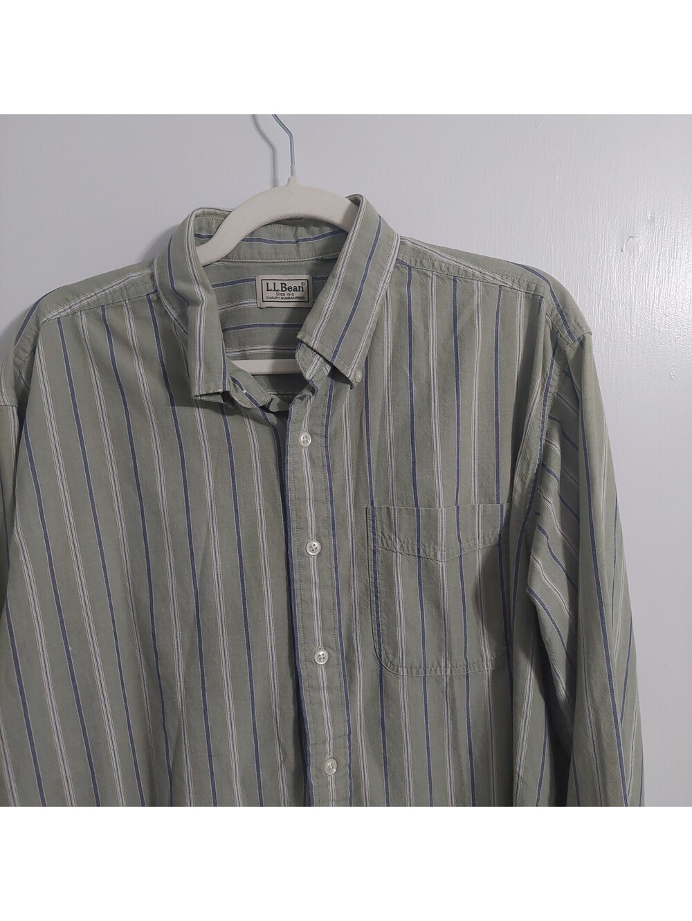L.L.Bean Men's Long Sleeve Button-Down Striped Shirt